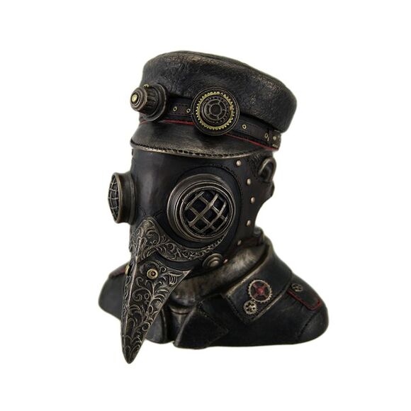 Steampunk Plague Doctor Antique Bronze Finish Trinket Box - Picture 1 of 3